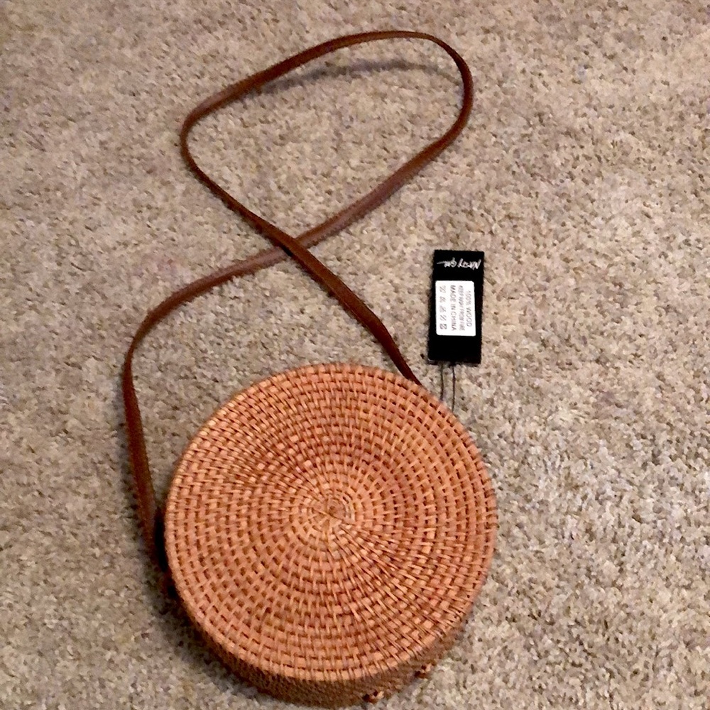 Woven Wicker Crossbody Bag